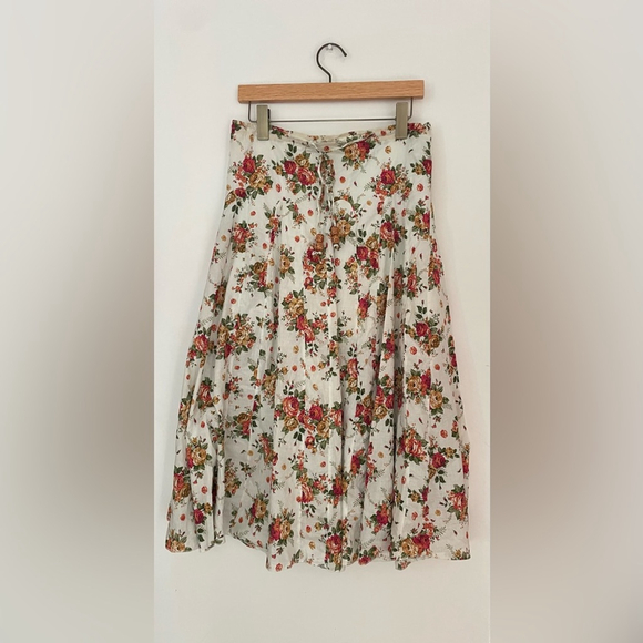 ginger cotton Floral Print Midi Skirt - Picture 3 of 7